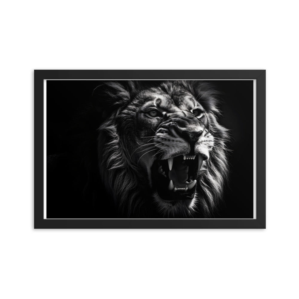 A hunting Lion wall art