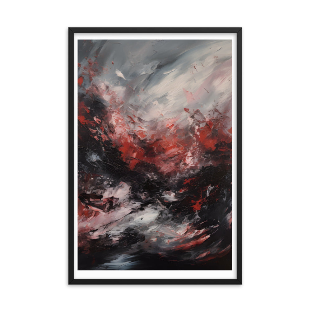 Red Stormy Sea Wall Art