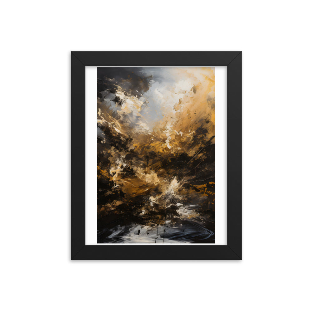 Gold Stormy Sea Wall Art